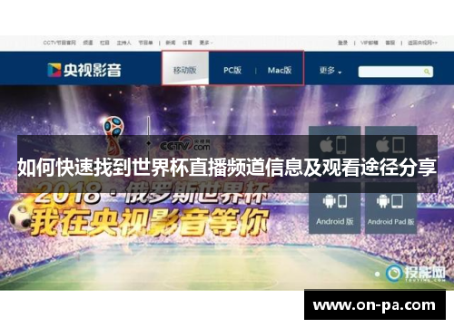 如何快速找到世界杯直播频道信息及观看途径分享