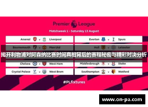 揭开利物浦对阿森纳比赛时间真相背后的赛程秘密与精彩对决分析 揭开利物浦对阿森纳比赛时间真相背后的赛程秘密与精彩对决分析
