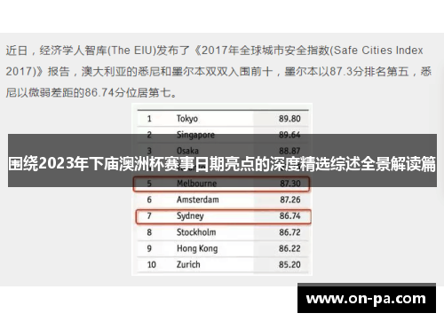 围绕2023年下庙澳洲杯赛事日期亮点的深度精选综述全景解读篇